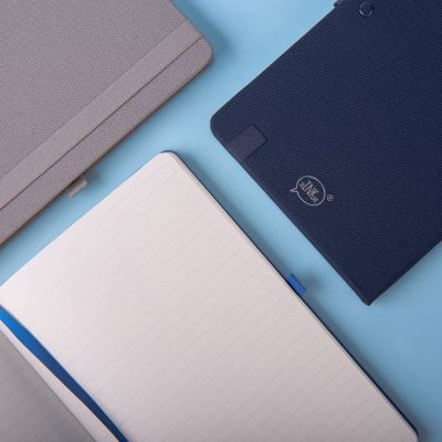 Бизнес-блокнот OXI, A5, серый, твердая обложка, RPET, в линейку-5