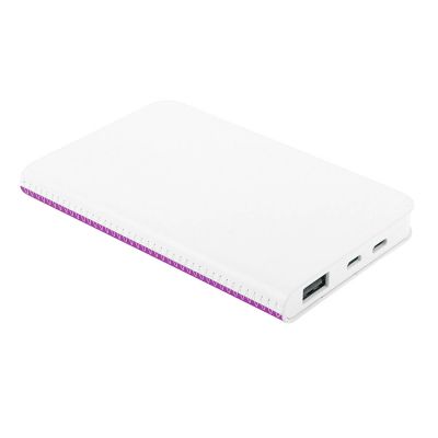 Универсальный аккумулятор 'Franki' (5000mAh),белый с фиолетовым, 7,5х12,1х1,1см, белый, фиолетовый-0