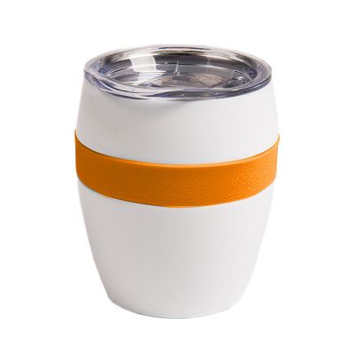 Термокружка LINE, белый, оранжевый-0