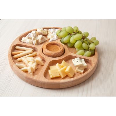 Менажница круглая, 23см, бук, светло-коричневый-0