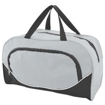 Сумка спортивная, серый, черный-0