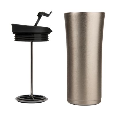 Термокружка вакуумная с ситечком BREW, серебристый-2