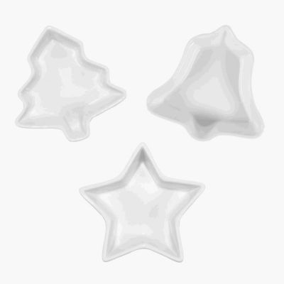 Набор тарелок 'Праздничный' (3шт), белый-1