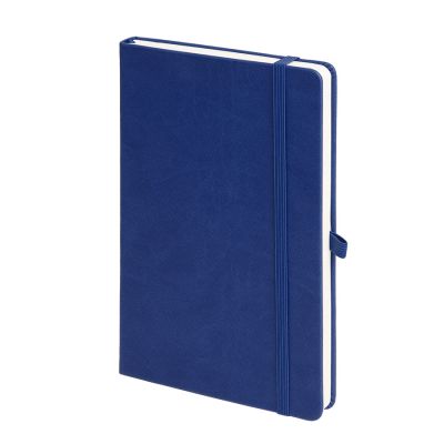 Бизнес-блокнот 'Justy', 130*210 мм, темно-синий,  тв. обложка,  резинка 7 мм, блок-линейка-0