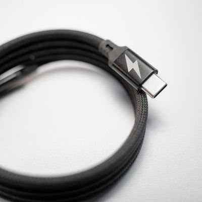 Кабель COIL магнитный для зарядки и передачи данных, 100Вт, 480Мб/с, нейлоновая оплетка, черный-2