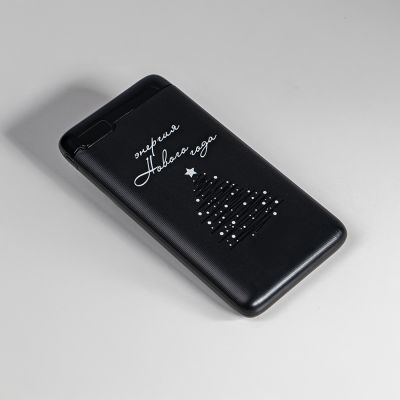 Универсальный аккумулятор Flash 5 (5000 мАч) с подсветкой и soft touch, черный, 9,8х6.3х1,3 см-9