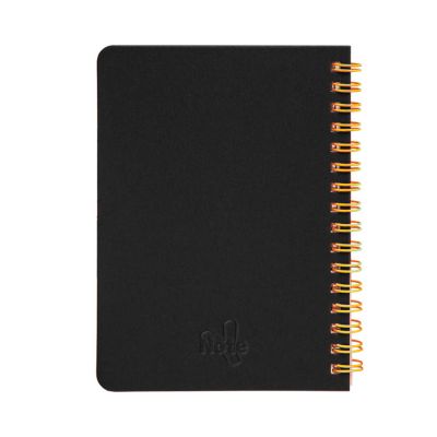 Блокнот на двойной пружине HELIX MINI, 105 х 150  мм, черный с оранжевым, блок в клетку, черный, оранжевый-2