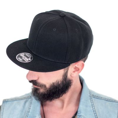 Бейсболка SNAP BACK, 6 клиньев, пластиковая застежка, белый, черный-1