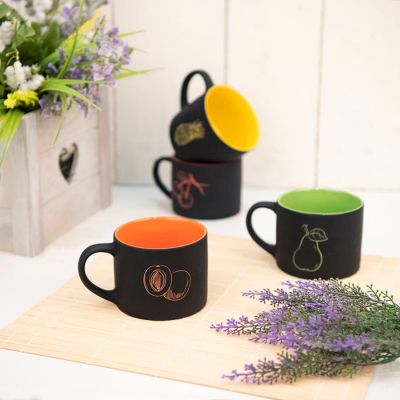 Кружка YASNA с покрытием SOFT-TOUCH, черный с голубым, 310 мл, фарфор, черный, голубой-5