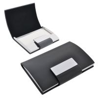 Визитница 'Бонн' с магнитной застежкой, черный, серый