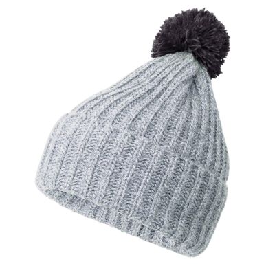 Шапка и шарф GoSnow с ярким пoмпоном и кисточками, серый-2