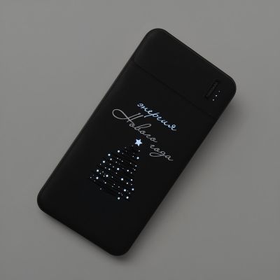 Универсальный аккумулятор Flash 10 (10000 мАч) с подсветкой и soft touch,синий,13,7х6,87х1,55 мм-10
