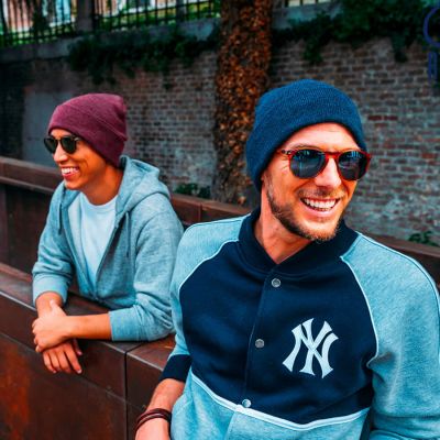 Шапка вязаная двойная WIND с отворотом, светло-розовый-4