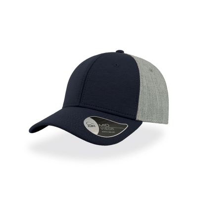 Бейсболка 'Contest',6 клиньев, пластиковая застёжка, темно-синий, серый-0