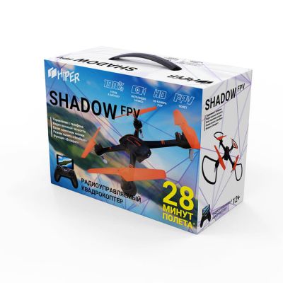 Квадрокоптер радиоуправляемый HIPER SHADOW FPV, черный с оранжевым-3