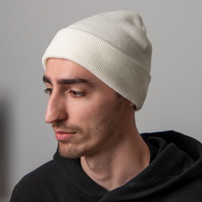 Шапка вязаная двойная ESSENTIAL, кремово-белый-3
