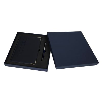 Коробка под ежедневник 145*205 мм и ручку, темно-синий-1