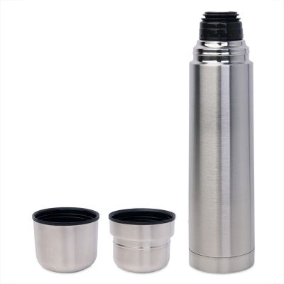 Термос ROMANTIC с двумя кружками, серебристый-0