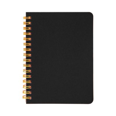 Блокнот на двойной пружине HELIX MINI, 105 х 150  мм, черный с оранжевым, блок в клетку, черный, оранжевый-1