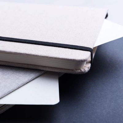 Блокнот TELMAK, A5, хлопок, синий, бежевый-3