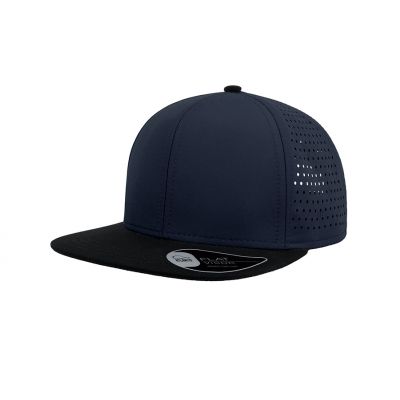 Бейсболка BANK, 6 клиньев, пластиковая застежка, темно-синий, черный-0