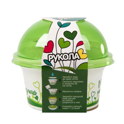 Комплект для выращивания. 'Моя микрозелень': РУКОЛА, зеленый, белый-0