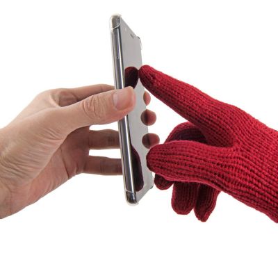 Перчатки для сенсорных экранов 'Снежинка', красный-1