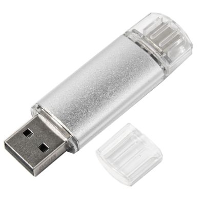 USB flash-карта ASSORTI OTG Type-C (16Гб), серебристый-1