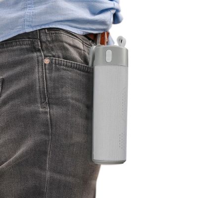 Bluetooth колонка TURBO TUBE с зарядным устройством (2000mAh) и моноподом, белый, серый-11
