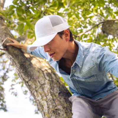 Бейсболка ZION, 5 клиньев, пластиковая застежка, белый-6