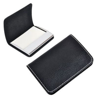 Визитница 'Мюнхен' с  магнитной застежкой,  10х6,8х1см, искусственная кожа, металл, черный-0