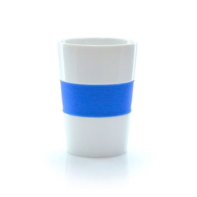Стакан NELO, керамика, силикон, белый, синий-4
