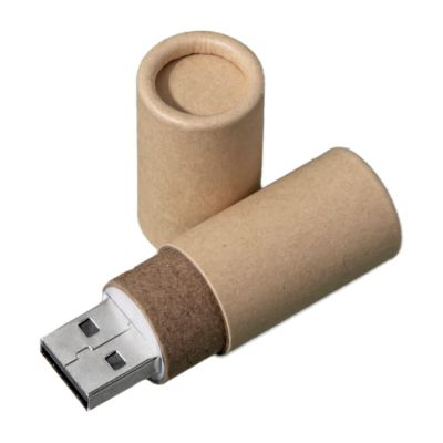 USB flash-карта TUBE (8Гб), натуральная, 6,0х1,7х1,7 см, картон, натуральный-1