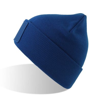 Шапка вязаная  двойная Wind-S с патчем, ярко-синий-0
