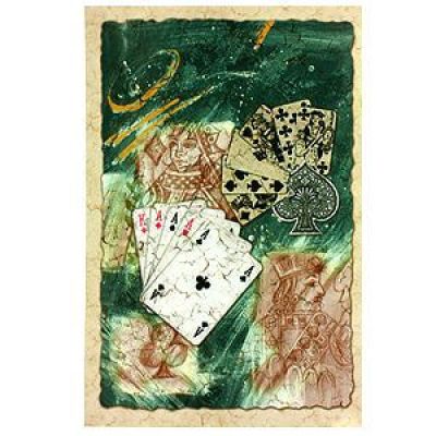 Открытка поздравительная, зеленый-0