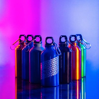 Бутылка для воды с карабином MENTO, 400мл, черный-2