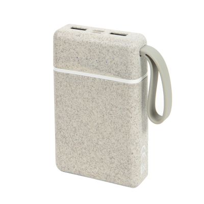 Универсальный аккумулятор WHEAT POWER 10, 10000 mAh, пластик с пшеничным волокном, натуральный-0