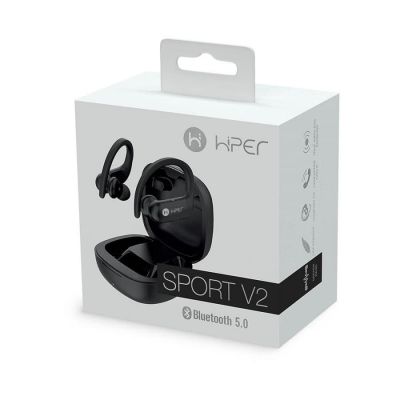 Наушники беспроводные с зарядным боксом HIPER TWS SPORT V2, цвет черный-5