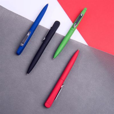 Ручка с флешкой IQ, 4 GB, синий, серебристый-3