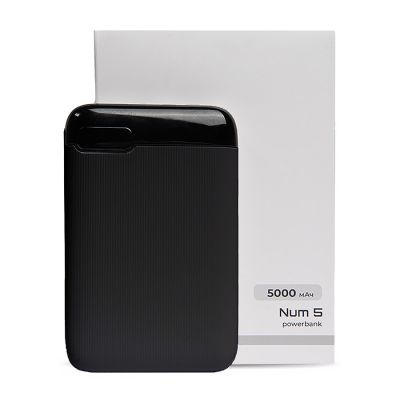 Универсальный аккумулятор Num 5 (5000 мАч), черный, 10,2х6.3х1,2 см-4