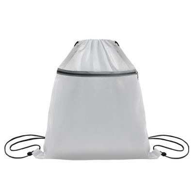 Рюкзак мешок  'Shift' со светоотражающей молнией, белый, 36*41 см, полиэстер 210D-0