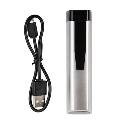 Универсальное зарядное устройство 'Tower' (2200mAh), серебристый, черный-4