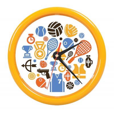 Часы настенные 'PRINT' для рекламной вставки, желтый-0