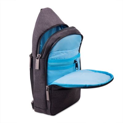 Сумка на плечо CORE, серый, 100% полиэстер, серый, голубой-5