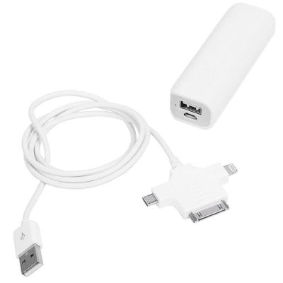 Универсальное зарядное устройство 'Powermate' (2200 mAh), белый, серый-1