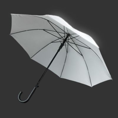 Зонт-трость 'Reflect', полуавтомат, светоотражающий серый-0