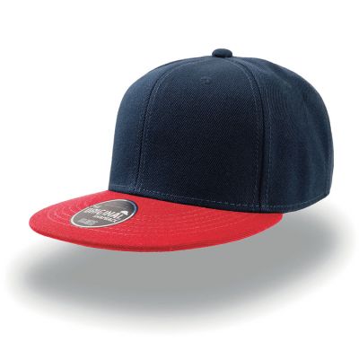 Бейсболка SNAP BACK, 6 клиньев, пластиковая застежка, синий, красный-0