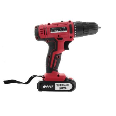 Дрель аккумуляторная HIPER HCD18В, 18В, в кейсе, Li-ion батарея 2,0 Ач (2 шт), 35Нм, красный-2