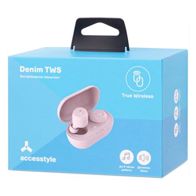 Беспроводные наушники ACCESSTYLE DENIM TWS, розовые, розовый-5