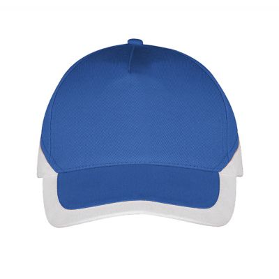 Бейсболка BOOSTER, 5 клиньев, металлическая застежка, синий, белый-2